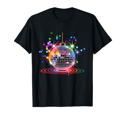 Colored Disco Ball Vintage Retro House Discoball Cool Party T-Shirt