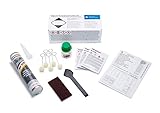 Lieferumfang: Kleber als Kartusche (310 ml) mit passender Hohldüse, Spachtel, Primer (25 ml), 6x Reinigungstücher (einzeln verpackt und getränkt in Reinigungsmittel), 5x Wollwischer, Schleifflies-Pad und Bedienungsanleitung