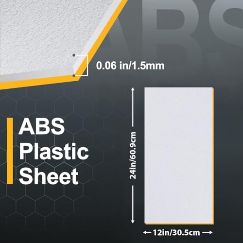 Image of Plastic Sheet 12 inch x 24 inch x 0.06 inch, White PVC Board Flexible Moldable Impact Strength and High Tensile 1 /16 inch Thick (1.5mm) for Crafts Materials Home Decor and Handicrafts, Abs Plastic Sheets 6 Pack
