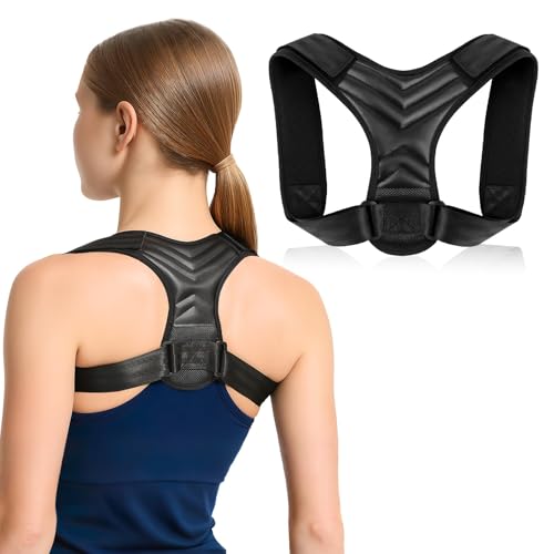 JRILUO Redresse-Dos Réglable pour Homme Femme, Correcteur de Posture Ergonomique pour Soulager le Mal de Dos, Bretelles Ajustables, Support Dorsal Quotidien pour Bureau & Activités