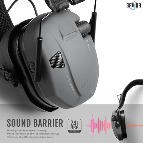 Image of Savior Equipment Apollo Electronic Earmuffs For Shooting w /Gel Ear Pads, 24dB NRR, Noise Cancelling Ear Protection Headset