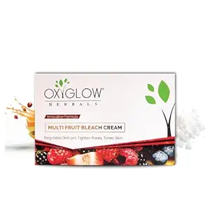 Bleach Cream Multi Fruit for Instant Glow with Real Fruit Extracts| Tightens & Cleanses Pores| Regulates skin Ph & Evens out Skin Tone 50Gram