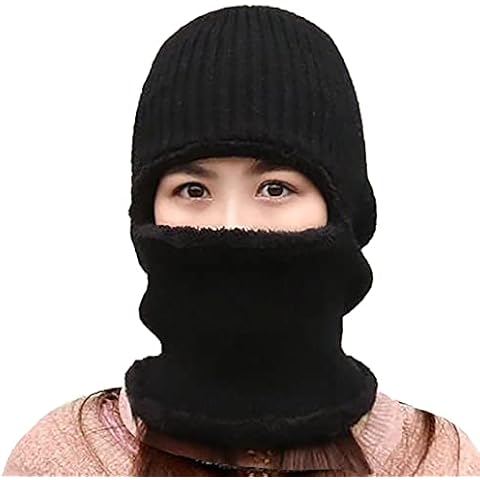 UMISKAM Balaclava Ski Mask Women Men Gaiter Face Mask with Neck Cover Face Cover Winter Hats for Outdoor Sports Walking Riding(Black) Cover