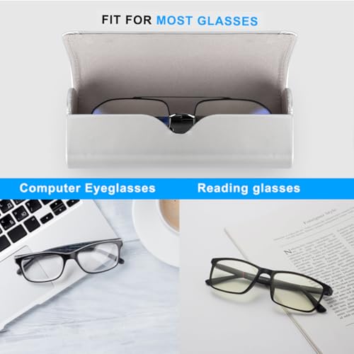 Image of RayLove Hard Shell Glasses Case, Lightweight Leather Eyeglass Case, Travel-Friendly Sunglasses Protector for Men & Women