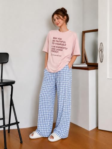 Image of KSHS Womens Korean Night Dress || Full Pyjama Set ||Korean Nightsuit || Women Nightwear ||Round Neck Full Sleeve Nightsuit || Loungewear || Everyday Nightdress Women's Pyjama Sets