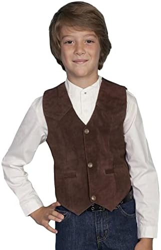 Scully Boys' Boar Suede Vest Espresso Large