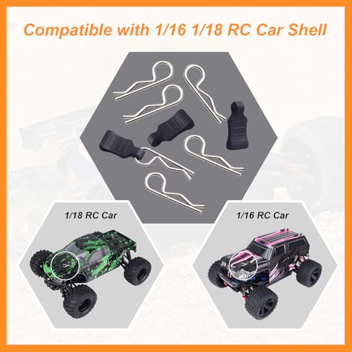 Image of 50PCS RC Clips RC Body Clips with Pull Tabs for All 1 /16 1 /18 Traxxas Redcat Tamiya Team Associated Axial SCX24 RC Car Shell (Silver)