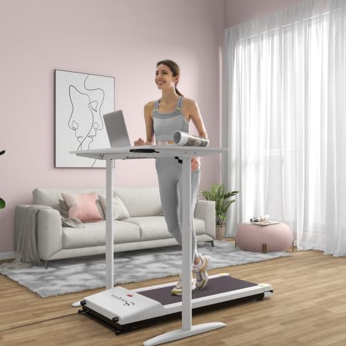 Image of Walking Pad Treadmill Under Desk Ultra-Quiet | Portable Foldable Wheels Remote Control | LED Display 264 lbs Capacity | Small Spaces Home Office Walking Fitness