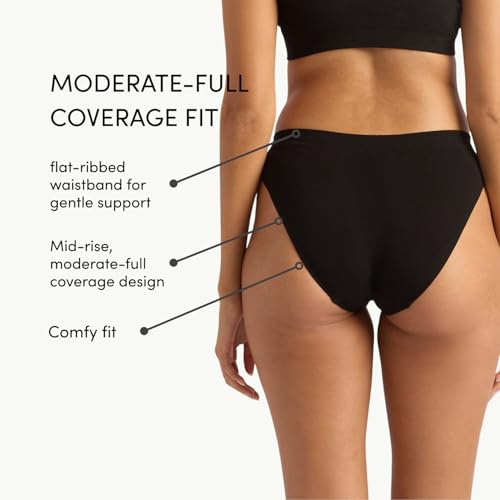 Image of Boody -Classic Bikini -Women's Underwear -Mid Rise, Moderate-Full Coverage Fit -Soft, Flat-Ribbed Waistband -Bamboo Viscose