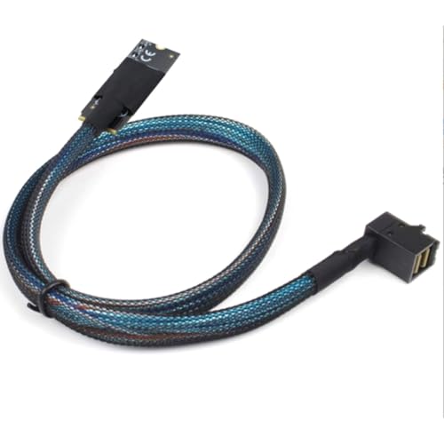 Adaptateur HD SFF-8643 36p mâle premium avec connecteur 90° longue distance 1m