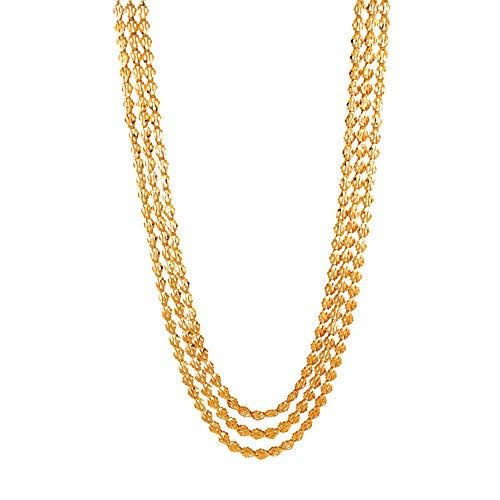SWAMI-Traditional Maharashtrian Kolhapuri Micro Gold Plated Pohe Har 3 line poha necklace for Women and Girls (28 inches) (B0CD46361D) Amazon Price History, Amazon Price Tracker