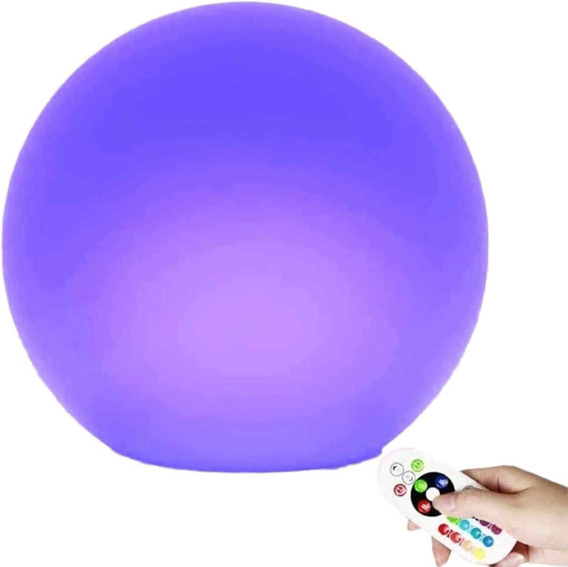 LIQS LED Ball Mood Lights,Ładowalna Lampa RGB,Zmieniające Kolory światła Nocne,Wodoodporne Pływające światło,16 Zmiana Kolorów ze Zdalnym Sterowaniem (12CM)