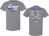 Kyle Larson #5 NASCAR 2026 Cup Series 2 Sided Race Schedule T-Shirt (US, Alpha, XX-Large, Regular, Regular) Gray