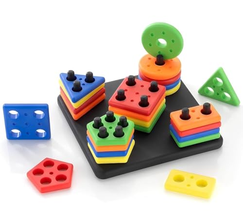 Humming Bird Toys Geometrics Educational & Learning Square Shape Sorter Toys for Kids Smart Creative Activity Fun & Learning Toy Blocks Multicolor Stacking Block Game for Kids (B0CR43KVQG) Amazon Price History, Amazon Price Tracker