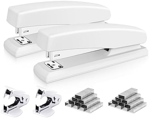 Deli Stapler, Desktop Stapler, Office Stapler, 20 Sheet Capacity, Includes 1000 Staples and Staple Remover, Purple