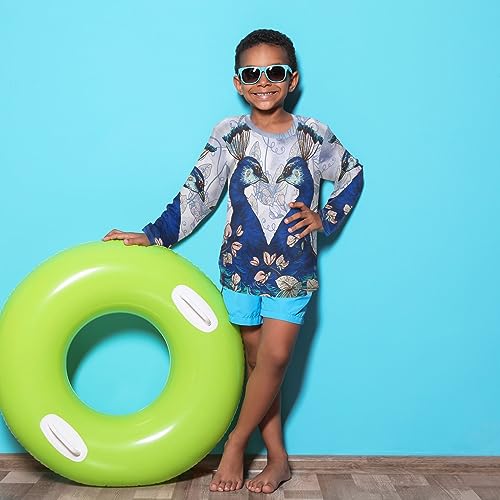 Image of CaTaKu Boys Swim Shirt Long Sleeve Rash Guard for Boys Toddler Rashguard Water Sun Shirt UPF+ 50 Swimwear