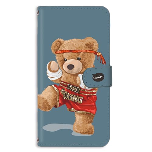 Galaxy A23 5G 用 SC-56C SCG18 対応 スマホケース 手帳 フレキシブル ギャラクシーa23の5Gケース ファイティングベア ボクサー テディベア インディゴ 240a05m