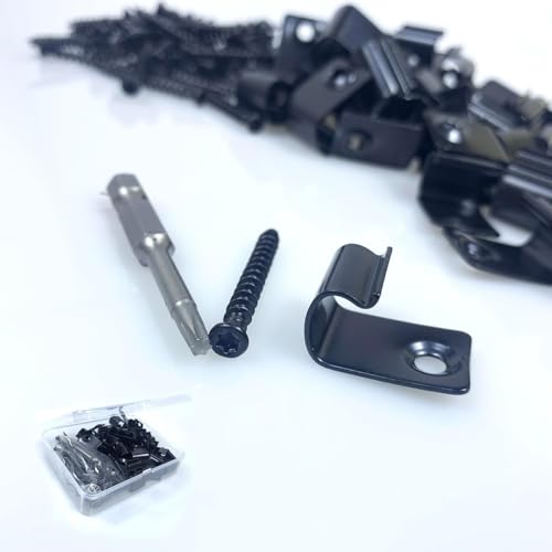 Clips pour terrasse en composite lot de 80 pièces acier inoxydable noir