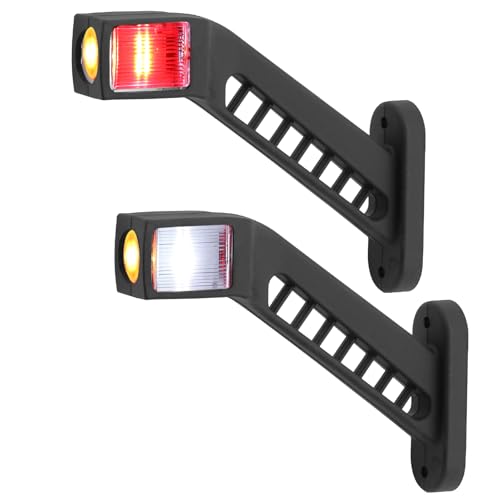 AUTOUTLET LED Begrenzungsleuchten Anhänger, 2PCS Positionsleuchten 10-30V Wasserdicht, Seitenleuchten mit Dual-E9-Mark & Gummistiel Basis, Positionsleuchte Seitenmarkierungsleuchten für LKW PKW(187mm)