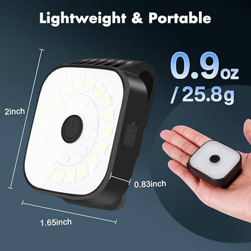 redaica 2 Pack Running Lights for Runners - Rechargeable Clip on Flashlight,Dog Mini Flashlights for Night Walking,4 Modes LED Running Accessories,Safety Light Hiking Camping Gear for Jogging,Biking