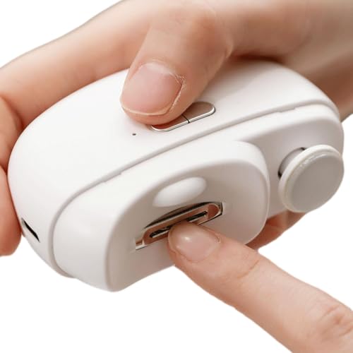 2-in-1 ライト付き電動爪切り - 安全爪トリマー&ファイラー、キャッチャー付き LED 充電式爪切り |赤ちゃん、高齢者、大人に最適、人間工学に基づいた完璧なギフトの選択