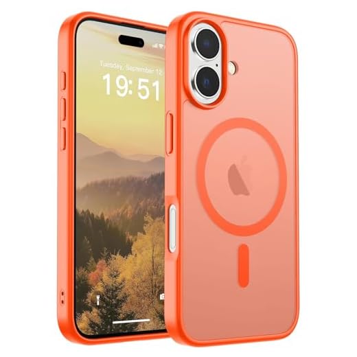 SUPFINE Magnetic for iPhone 17 Case (Compatible with MagSafe)(Military Grade Drop Protection) Translucent Matte Shockproof with Anti-Fingerprint Phone Cover 2025,Orange