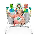 Bright Starts Playful Paradise Comfy Baby Bouncer Seat with Soothing Vibration and Toys, Unisex, 0-6 Months - Image 2