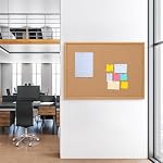 Board2by Cork Board Bulletin Board 30 x 42, Oak Framed 4x3 Corkboard, Office Board for Wall Decor, Large Wall Mounted Notice Pin Board with 15 Push Pins for School, Home & Office - Image 3