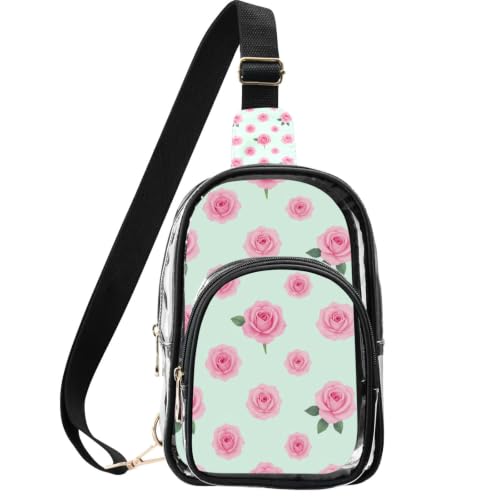 Bolso transparente floral para festivales y uso diario portátil de mujer
