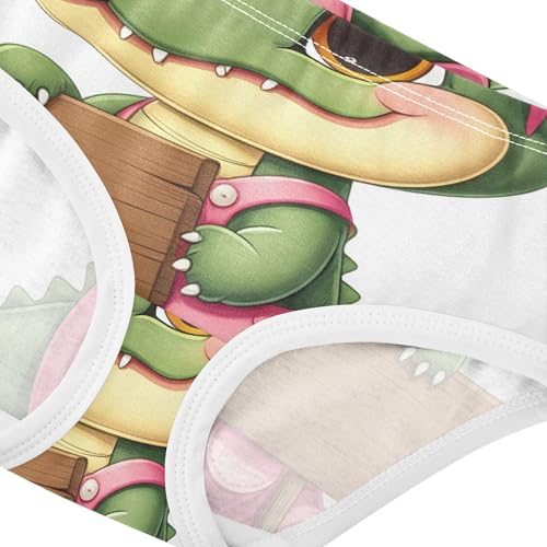 Cute Cartoon Alligator Funny Cute Panties Girl Toddlers Underwear Floral Cotton Colorful Briefs Kids Undies 2t4