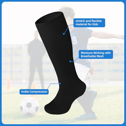 FPAKDH 2 Pair Kids Football Socks for 4-8 Years Old Breathable Sports Training Soccer Socks Girls and Boys Football Socks4