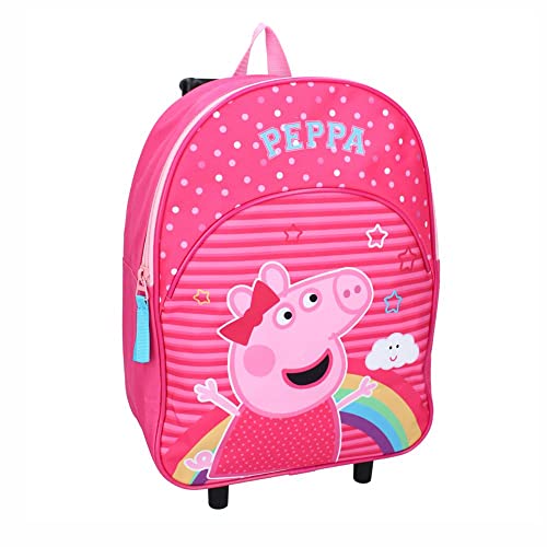 Peppa Pig Wutz Kinder Koffer Trolley Rucksack Roll with me Reisetasche
