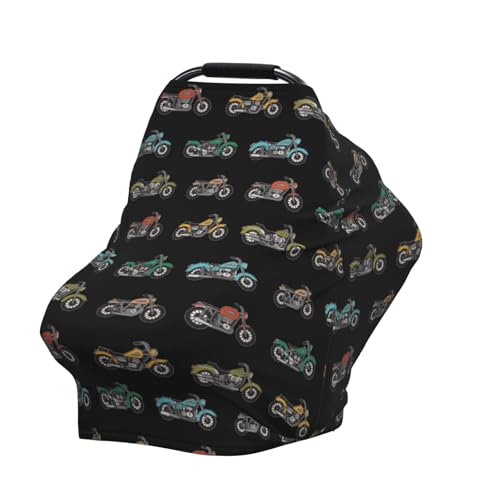 Image of Motorcycle Baby Stuff Car Seat Cover for Baby,Mom Nursing Breastfeeding Covers,Multi-Use Car Seat Canopy Carrier Cover,Stroller Cover Newborn Shower Gift for Boys Girls