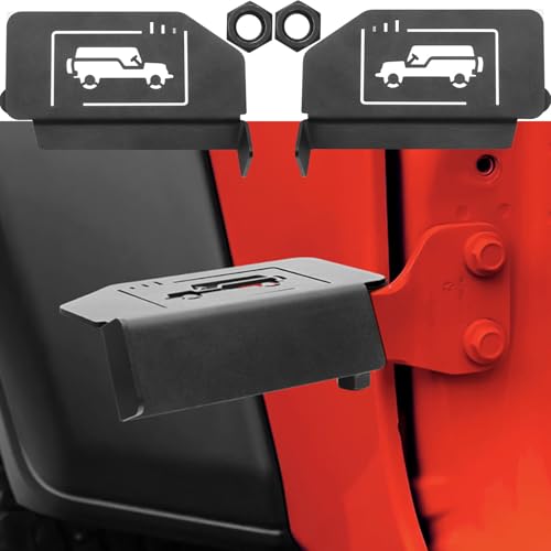 smnuxwm Foot Pegs Doors Off for Jeep JK JL JT 2007-2025 2026 Jeep Wrangler JK JL 4XE 4 Door 2 Door Gladiator JT Accessories Exterior Foot Rest Pedals Door Hinge Foot Peg Steel 1 Pair (Car Logo)