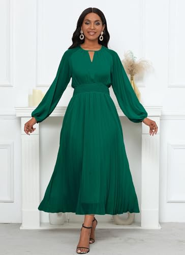 Robe longue plissée VERWIN pour vos soirées d'automne et journées de bureau élégantes - 6