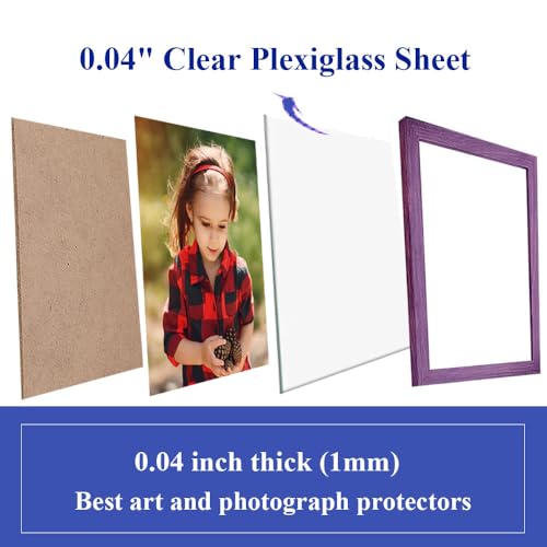 Image of Plexiglass Sheets 12 inchx12 inchx0.04 inch (5Pack)-PET Panels for DIY Crafts, Frames, Signs, Windows, Table Tops, Painting. Durable, Clear Acrylic Plexiglass Sheet, Ideal for Door Scratch Protectors