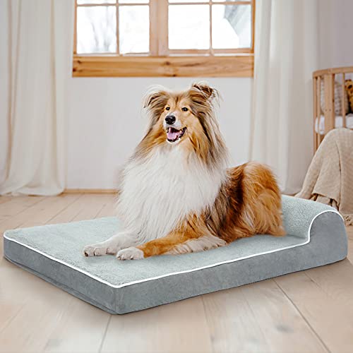Orthopedic Dog Bed, Thicken Gel Memory Foam Dog Bed Pillow With Removable Washable Cover And Anti-Slip Bottom, Waterproof Liner #TOP5