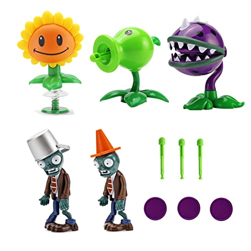JHESAO 5 PCS Plants and Zombies Toys Action Figures...