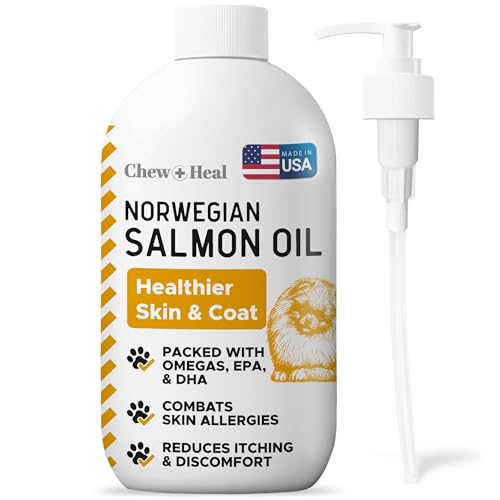 Salmon Oil for Dogs and Cats 32 oz - Omega-Rich Supplement for Healthy Skin & Coat Joint & Immune Support - All-Natural Fish Oil Liquid - Premium Pet Care Made in USA