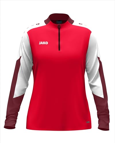 JAKO Damen Ziptop Dynamic, rot/weiß/dunkelrot, M – Ansicht 1
