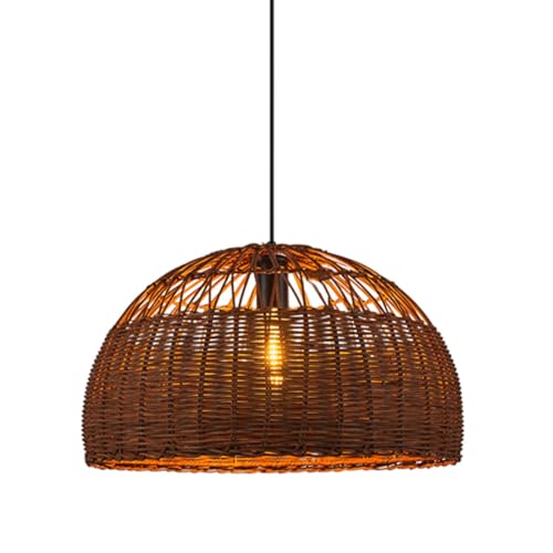 Suspension bambou tressé main luminaire naturel pour ambiance bohème et rétro