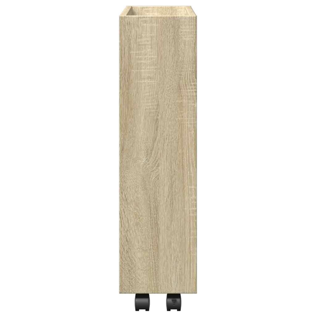 Opbergtrolley smal 4-laags bewerkt hout gerookt eikenkleurig Opbergtrolley smal 4-laags bewerkt hout gerookt eikenkleurig