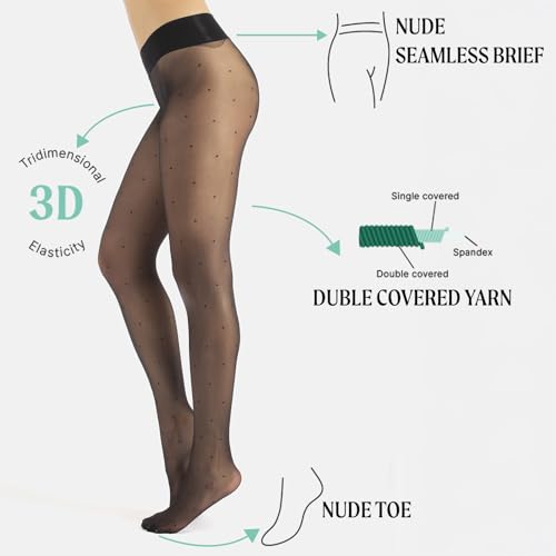 Image of CALZITALY Seamless Sheer Tights, Comfortable Waistband, 15 Denier Pantyhose Multi Colors Made in Italy