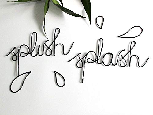 funny Bathroom Wall decor Splish Splash Sign Hanging Wall Sign Handcrafted Bathroom Metal Wall Sign Hanging Decor Wall Decoration for Home Bedroom Outdoor Christmas Gift (Black)