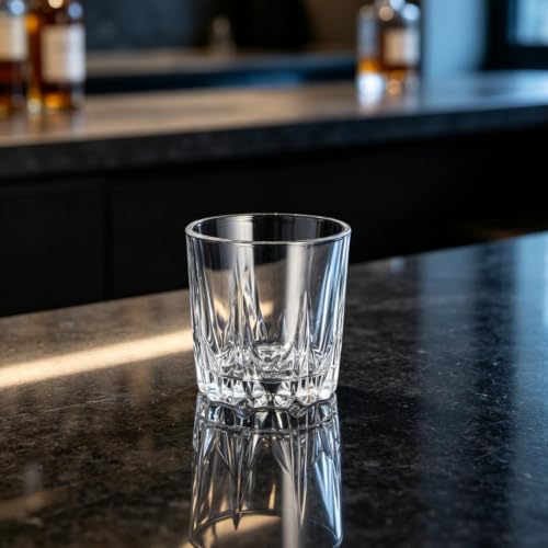 Image of GLASKEY Whiskey Glasses, Set of 4 Luxury Crystal Whisky Glasses Lead-Free 300 ml, Whiskey Glass for Cocktail Rum Scottish Vodka Gin Cognac Water Dishwasher Safe