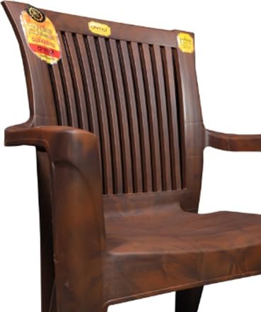 Anmol Moulded Victory Heavy Duty high Back Ortho Chair Quality Matters for us Plastic Living Room,Office,resturant,Balcony,Garden,Outdoor Chair Brown (Pack of 2) 2