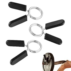 BADAOZONGCF 3 Pcs Spring Collar Clips,25 mm Olympic Barbell Clips,Dumbbell Lock Clips,Weight Clips,Gym Clips,Dumbbell Barbell Clamps Exercise Collar Clips for Olympic Weight Bar Gym Fitness Training
