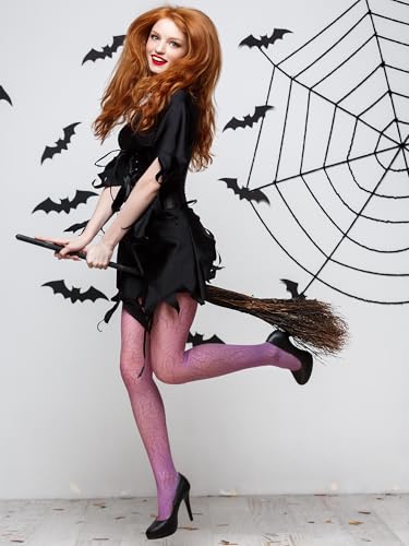 Bencailor Halloween Women Fishnet Stocking Tight Skull Spider Web Legging Tight Small Hole Pattern High Pantyhose Waist Lace4