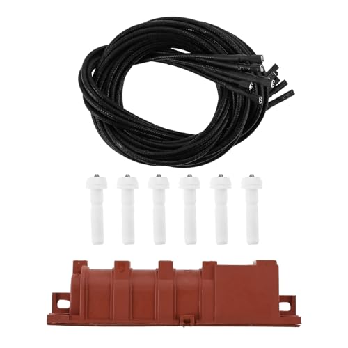 Teengse 6 Exits Igniter Kit Pack Fit for GE, Whirlpool Gas Range Cooktop Spark Module Replacement, 110/120V/240V with 6 Spark Ceramic Electrodes and Wires Cable 36