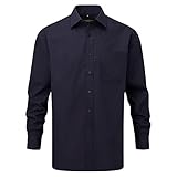 Russell Collection Mens Long Sleeve Easy Care Poplin Shirt (19.5) (French Navy)